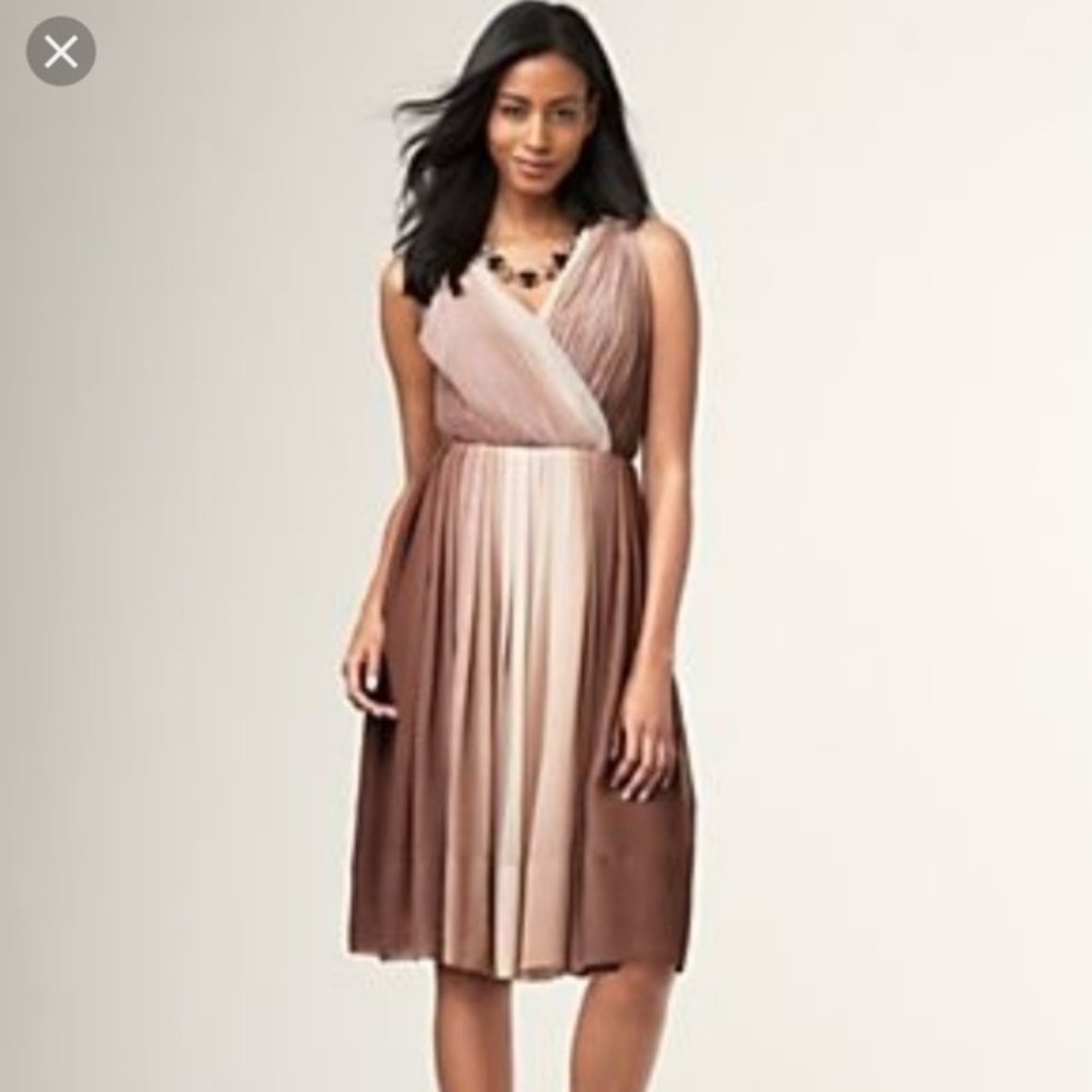 TALBOTS Pleated Ombre Cocktail Dress